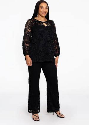 YOEK Bootcuthose Damen Hose mit Spitze