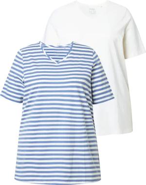 Ulla Popken T-Shirt T-Shirts 2er-Pack Ringel/uni