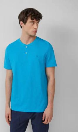 s.Oliver T-Shirt T-Shirt Henley-Ausschnitt, kurzarm, Flammgarn