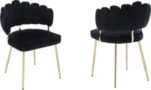 LVHOM Esszimmerstuhl Set mit goldenen Metallbeinen,