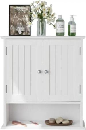 OKWISH Badkommode Badkommode Badezimmerschrank (Weißer wandmontierter