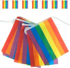 Goodymax Hängedekoration Wimpelkette Regenbogen Streifen Polyester-Stoff