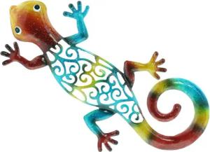 Home-trends24.de Tierfigur Gecko Regenbogenfarbe Metall Figur