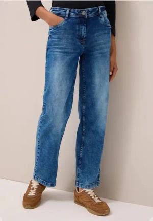 Cecil Damen Wide Leg Jeans in Blau, Gr: 28