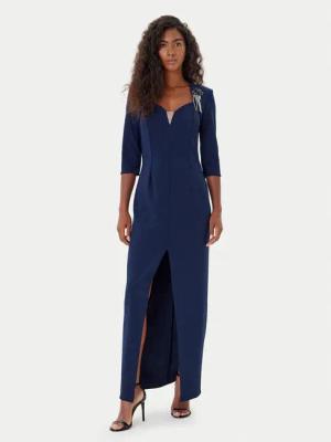 Rinascimento Abendkleid CFC0125271003 Dunkelblau Slim Fit