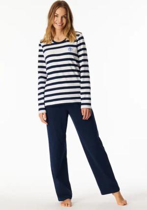 Schlafanzug lang Streifen admiral - SCHIESSER 150 Years 48