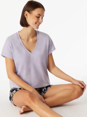 Shirt kurzarm tiefer V-Ausschnitt veilchen - Mix+Relax 42