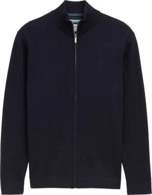 TOM TAILOR Herren Strickjacke aus Baumwolle, blau, Meliert, Gr. L