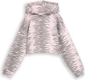 TOM TAILOR Mädchen Cropped Hoodie Sweatshirt mit Muster, rosa, Animalprint, Gr. 164