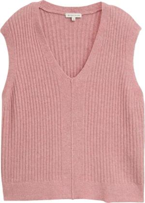 TOM TAILOR Damen Ripp Pullunder mit V-Ausschnitt, rosa, Meliert, Gr. M