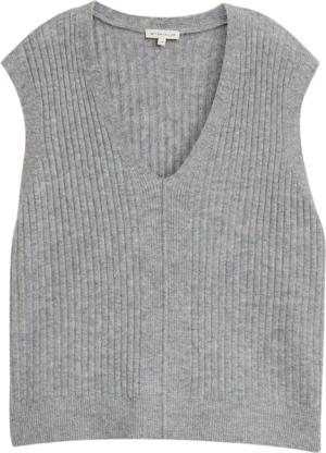 TOM TAILOR Damen Ripp Pullunder mit V-Ausschnitt, grau, Meliert, Gr. S
