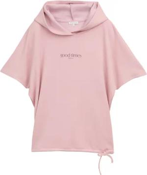 TOM TAILOR Damen T-Shirt mit Kapuze, rosa, Uni, Gr. M