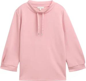 TOM TAILOR Damen Scuba Langarmshirt mit Kordelzug, rosa, Uni, Gr. XL