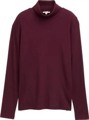 TOM TAILOR Damen Langarmshirt mit Rollkragen, rot, Uni, Gr. XXXL