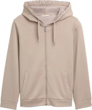 TOM TAILOR Damen Plus Size - Hoodie Sweatjacke aus Scuba, grau, Uni, Gr. 54