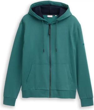 TOM TAILOR Herren Basic Sweatjacke, grün, Uni, Gr. XXXL