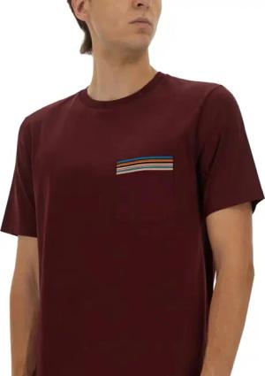 Paul Smith - Striped Pocket T-Shirt - Größe XL - rot
