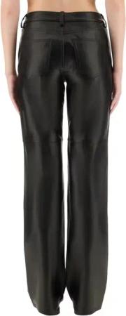 Michael Kors - Straight-Leg Black Lamb Leather Pants - Größe 2 - schwarz