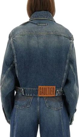 Jean Paul Gaultier - Cropped Oversized Denim Jacket With Classic Collar - Größe S - blau