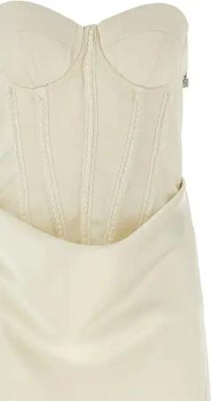 Rotate - Long Silk-Effect Dress With Padded Corset - Größe 36 - beige