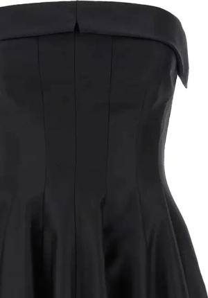 Alberta Ferretti - Off-The-Shoulder Midi Dress With Structured Corset - Größe 44 - schwarz