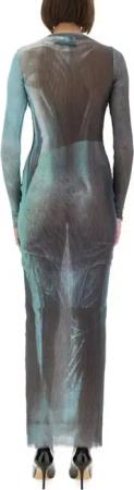 Jean Paul Gaultier - "Water" Mesh Long Dress - Größe L - blau