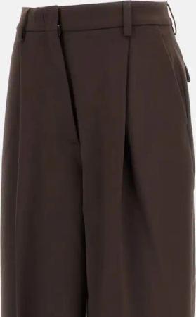 THE LATEST - High-Waisted Brown Trousers With Relaxed Fit - Größe 44 - braun