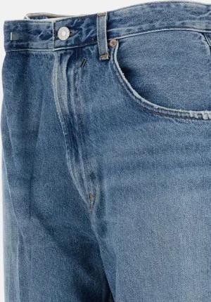 Agolde - Wide-Leg Light Blue Denim Jeans With Classic Five- - Größe 27 - blau