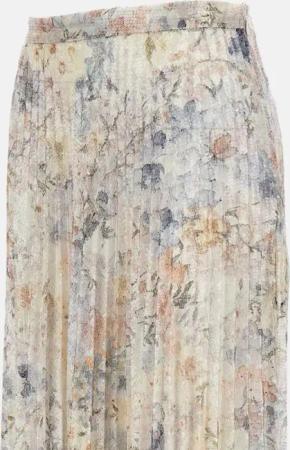 Golden Goose - Pleated Floral Print Skirt - Größe 44 - beige