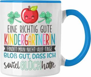 Trendation Tasse Kindergärtnerin Tasse Geschenk Dankeschön