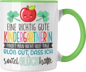 Trendation Tasse Kindergärtnerin Tasse Geschenk Dankeschön