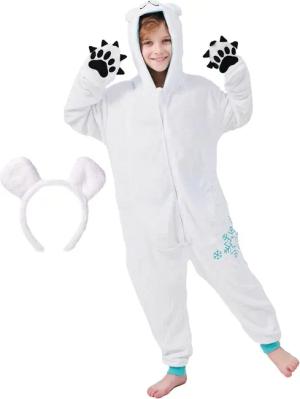 Corimori Jumpsuit Flauschiges Eisbären-Kostüm für Kinder