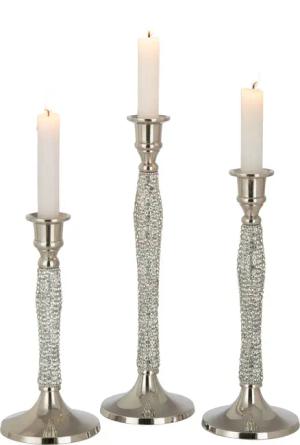 J-line Kerzenhalter Kerzenhalter Diamant Aluminium Silber