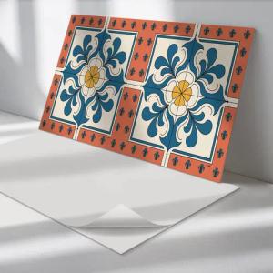 Tulup Spritzschutz Wandverkleidung Volksmuster mit Blumen