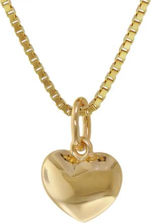 trendor 75394 Kinder Herz-Anhänger Gold 585 mit vergoldeter Silberkette