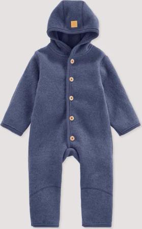 hessnatur Baby Wollwalk Overall aus Bio-Merinowolle - blau - Größe 98