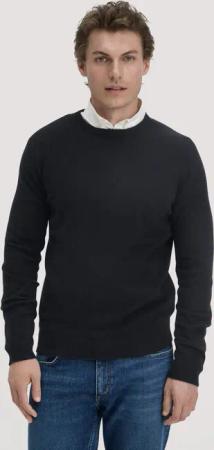 hessnatur Herren Strick Pullover Regular BETTER RECYCLING aus Kaschmir - schwarz - Größe 56