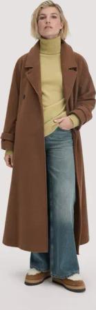 hessnatur Damen Wollmantel Relaxed aus Bio-Merinowolle - braun - Größe 34