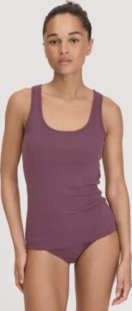 hessnatur Damen Rundhals Tanktop im 2-Pack PURE COTTON aus Bio-Baumwolle - lila - Größe 44