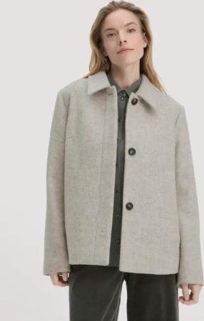 hessnatur Damen Jacke Deichschaf Regular aus regionaler Schurwolle - grau - Größe 40