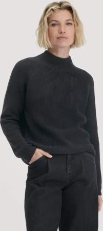hessnatur Damen Pullover Relaxed aus Bio-Baumwolle - schwarz - Größe L