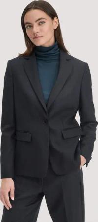 hessnatur Damen Wollblazer Regular aus Schurwolle - schwarz - Größe 38