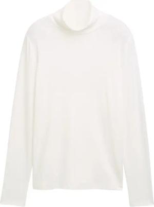 TOM TAILOR Damen Langarmshirt mit Rollkragen, weiß, Uni, Gr. XL