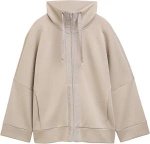 TOM TAILOR Damen Boxy Fit Scuba Sweatjacke, grau, Uni, Gr. XS