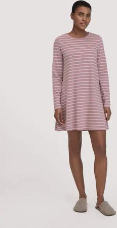 hessnatur Damen Nachthemd PURE COTTON aus Bio-Baumwolle - lila - Größe 42