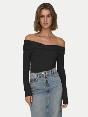 ONLY Bluse Fayola 15339435 Schwarz Slim Fit