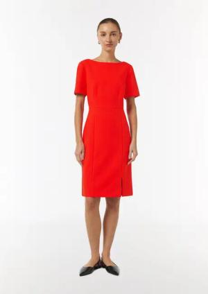 Comma Minikleid Kleid mit U-Boot-Ausschnitt und