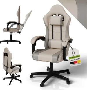 Juskys Gaming-Stuhl HyperSeat, Verstellbare Rückenlehne, robuste