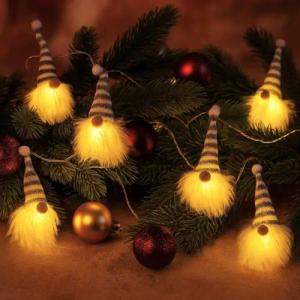 Online-Fuchs LED-Lichterkette mit 10 süßen Weihnachtswichteln