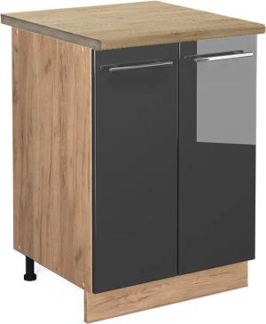 Vicco Unterschrank Fame-Line, Anthrazit Hochglanz/Goldkraft Eiche,